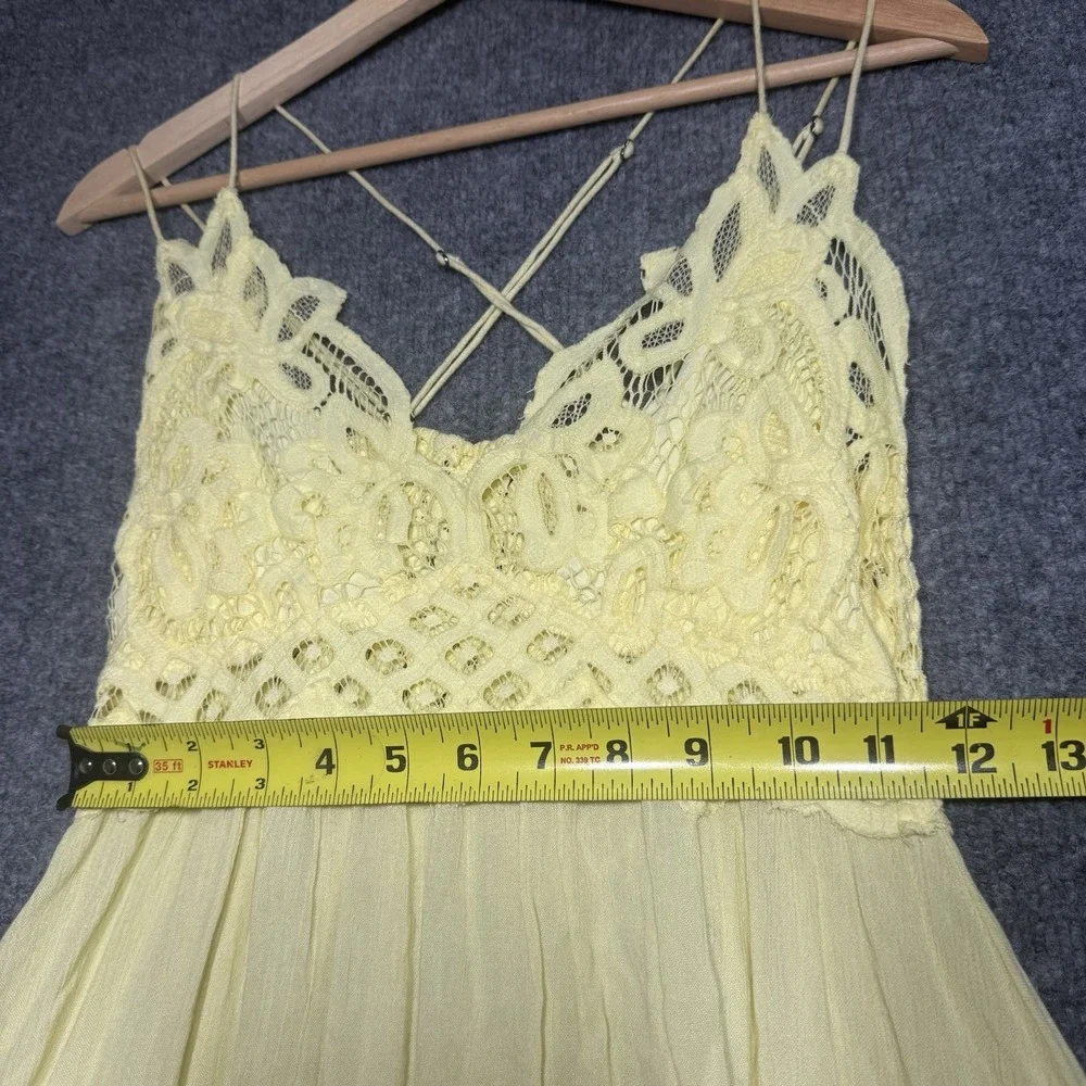 Free People FP One Adella Slip Mini Dress Daffodil Color Size VG(xs)